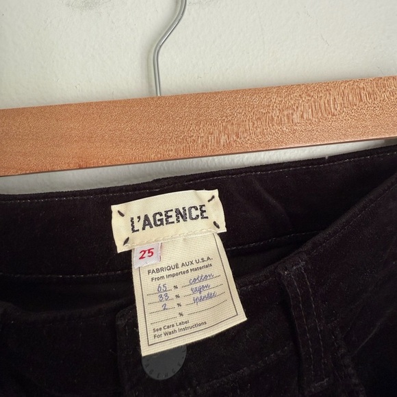 L’ Agence • Margot Velvet Cropped Skinny Jeans Pants in Black - Picture 9 of 10